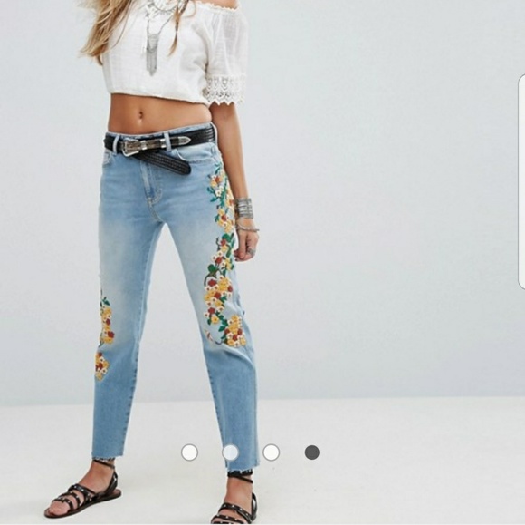 free people embroidered jeans